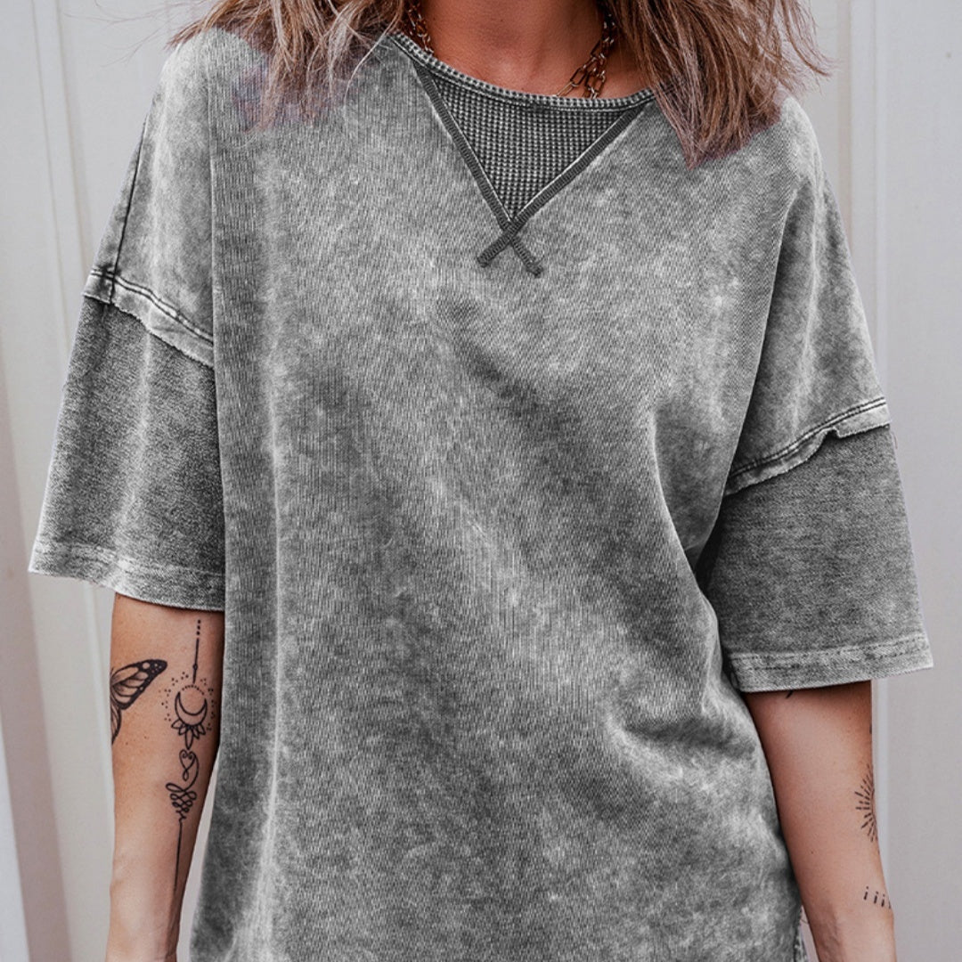 Women's Pullover Round Neck Half Sleeve Loose Short Sleeve